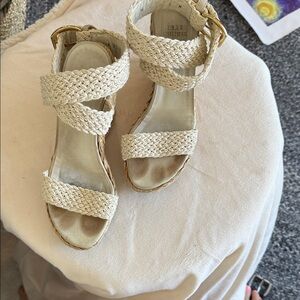 Woven Raffia wedge sandals, Size 6 Stuart Weitzman